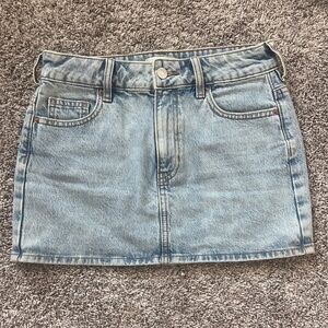 Pacsun Bella Stretch Light Indigo Mid Rise Denim Mini Skirt